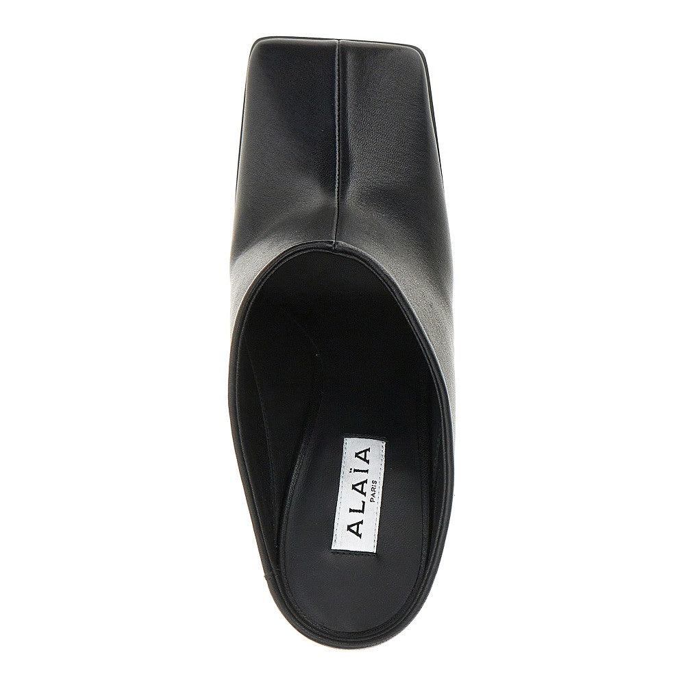 Alaia Women Squared-Toe Leather Mules ALAIA