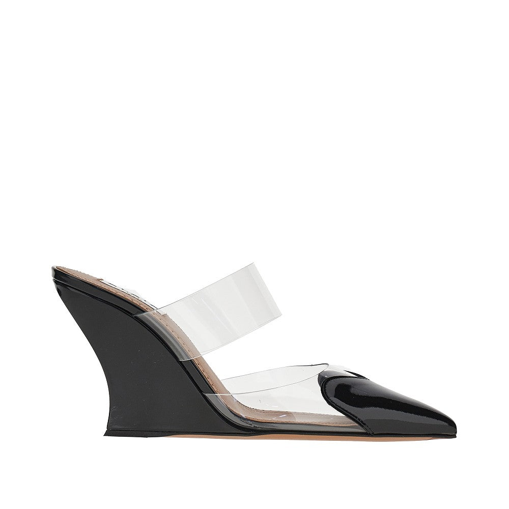 Alaia Women Pvc And Leather 'Le Coeur' Wedge Mules ALAIA