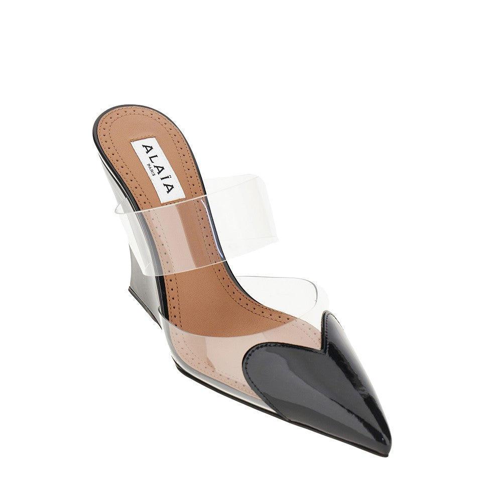 Alaia Women Pvc And Leather 'Le Coeur' Wedge Mules ALAIA