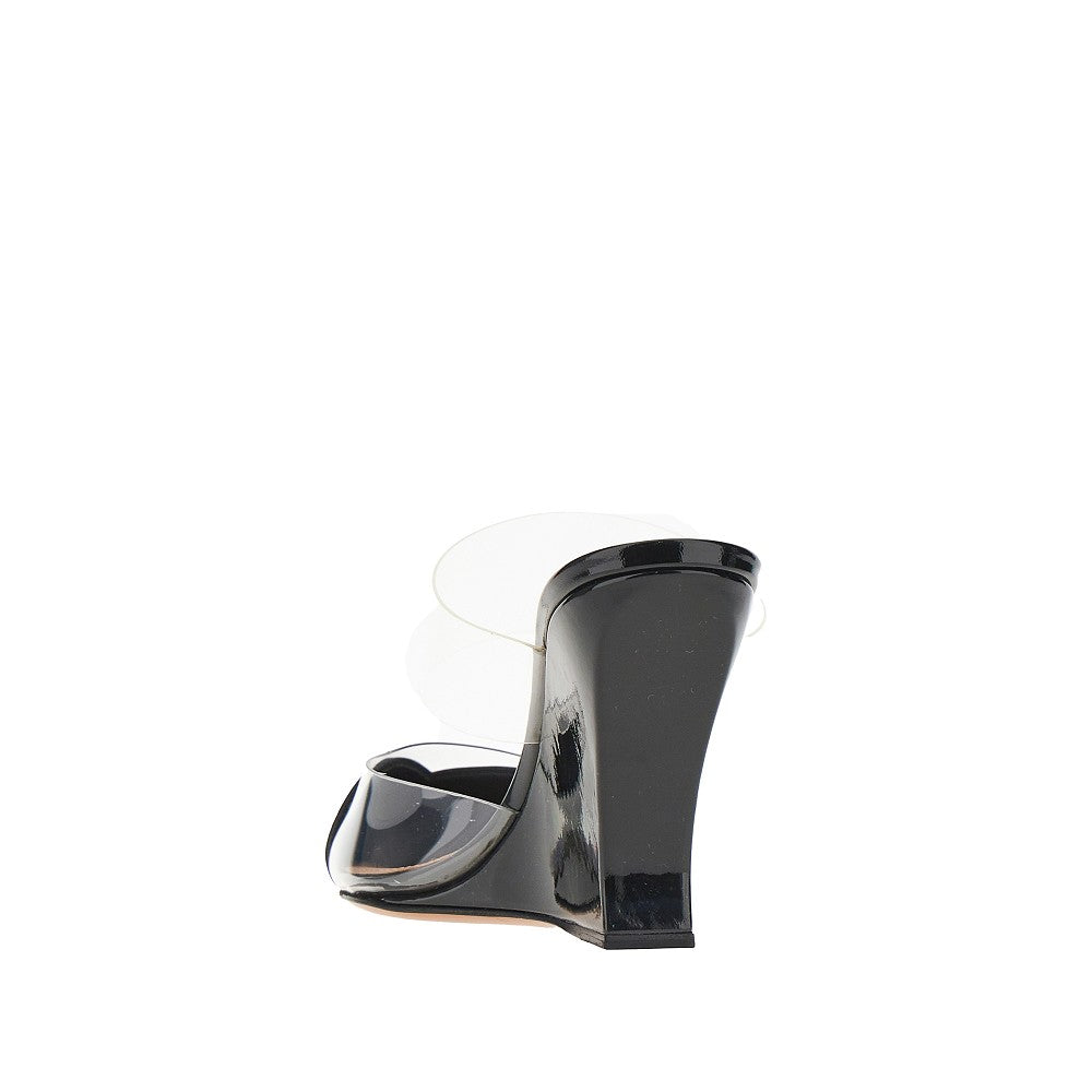 Alaia Women Pvc And Leather 'Le Coeur' Wedge Mules ALAIA