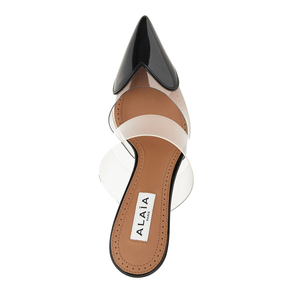 Alaia Women Pvc And Leather 'Le Coeur' Wedge Mules ALAIA