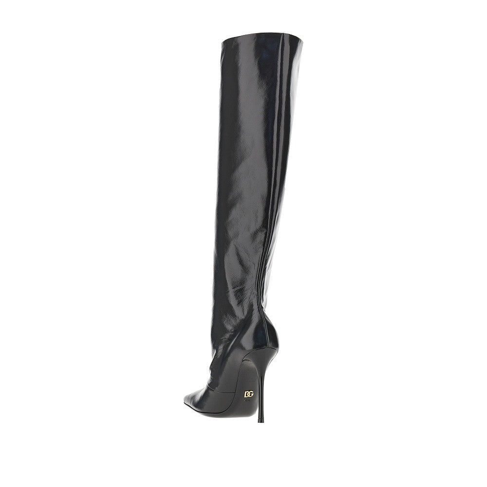 Dolce&Gabbana Women Squared-Toe Leather Boots DOLCE & GABBANA