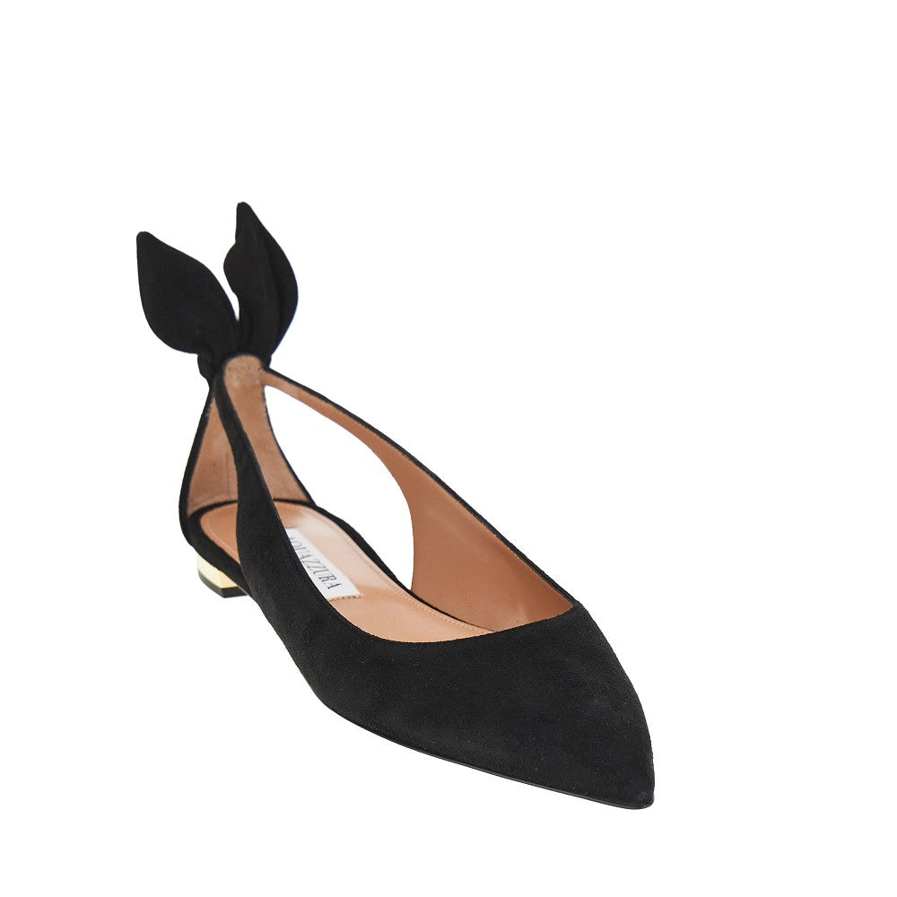 Aquazzura Women 'Bow Tie' Suede Leather Ballet Flats AQUAZZURA