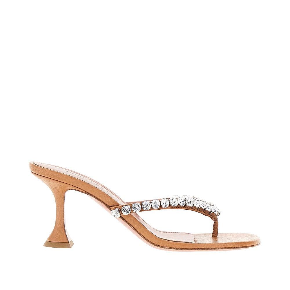 Amina Muaddi Women 'Gigi' Nappa Leather Heeled Thongs AMINA MUADDI