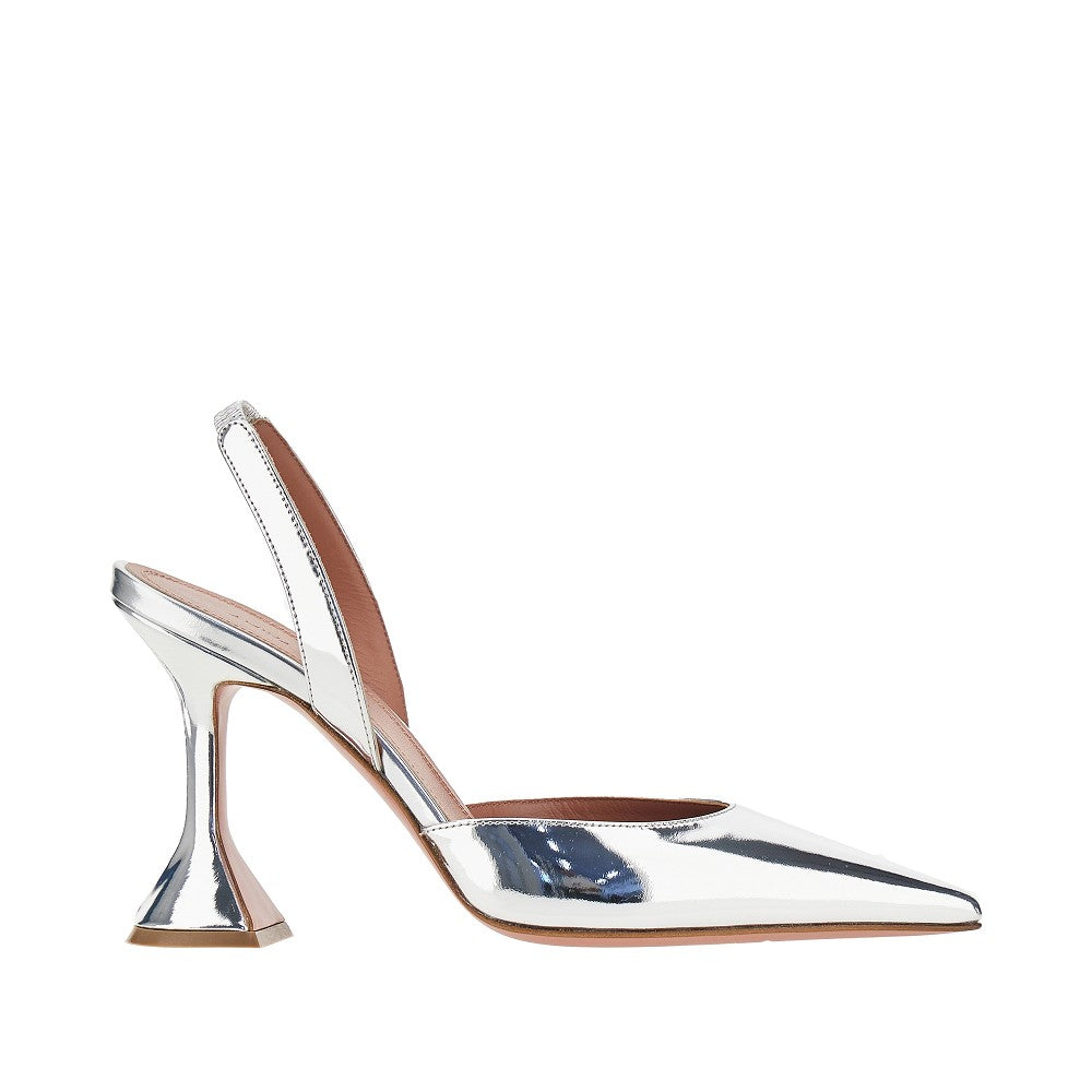 Amina Muaddi Women 'Holli' Metallized Leather Slingback Pumps AMINA MUADDI