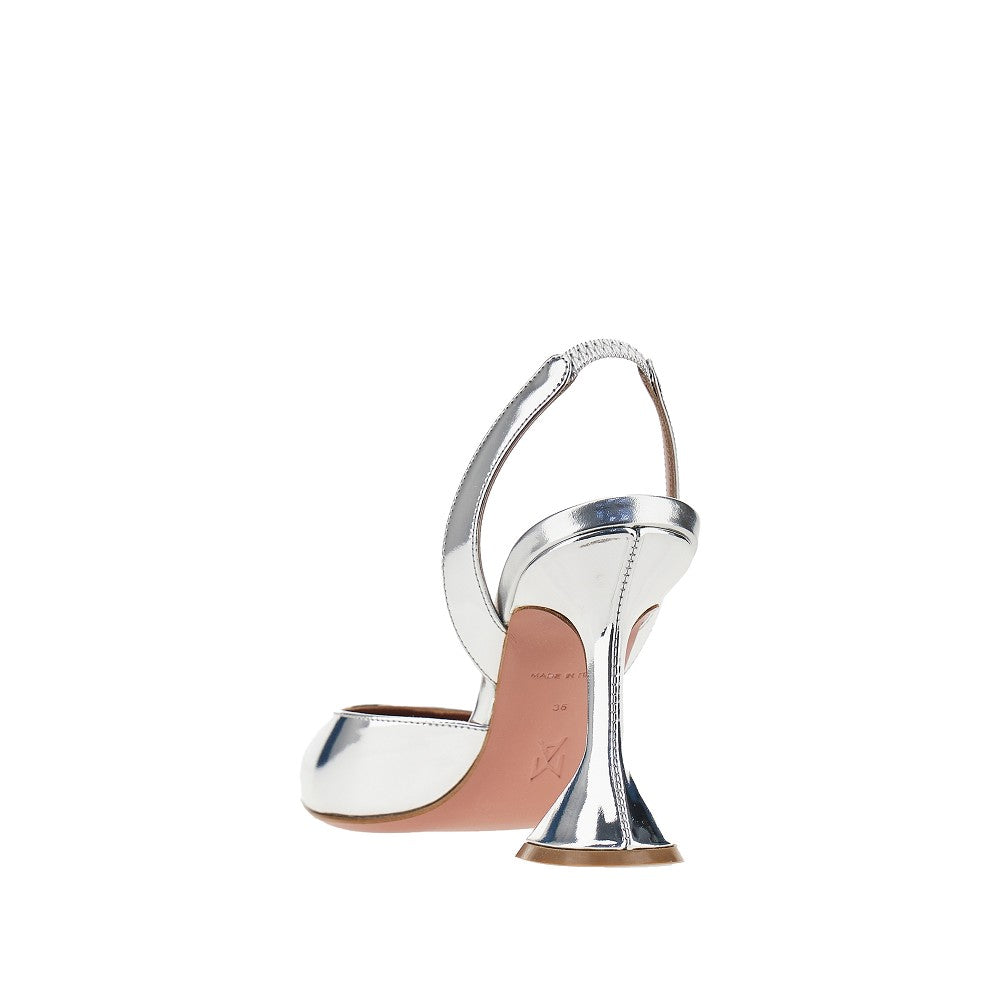 Amina Muaddi Women 'Holli' Metallized Leather Slingback Pumps AMINA MUADDI