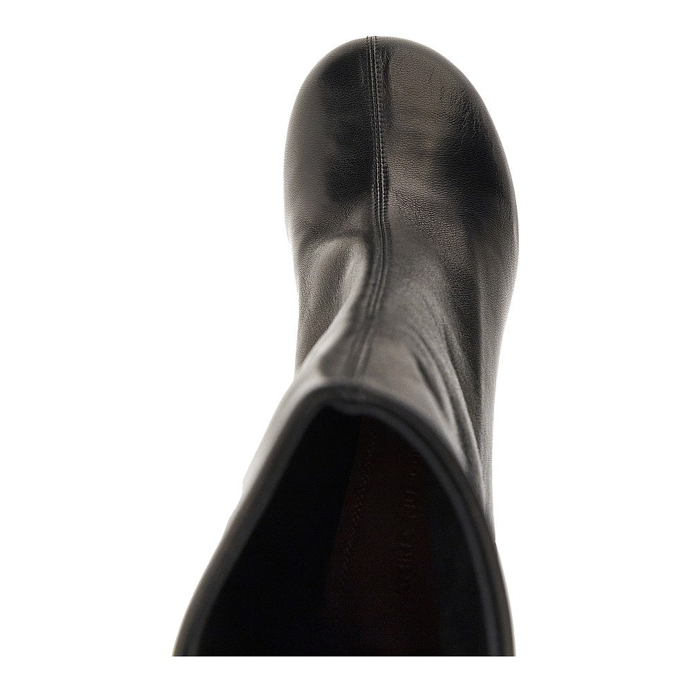 Amina Muaddi Women 'Iris' Nappa Leather Ankle Boots AMINA MUADDI