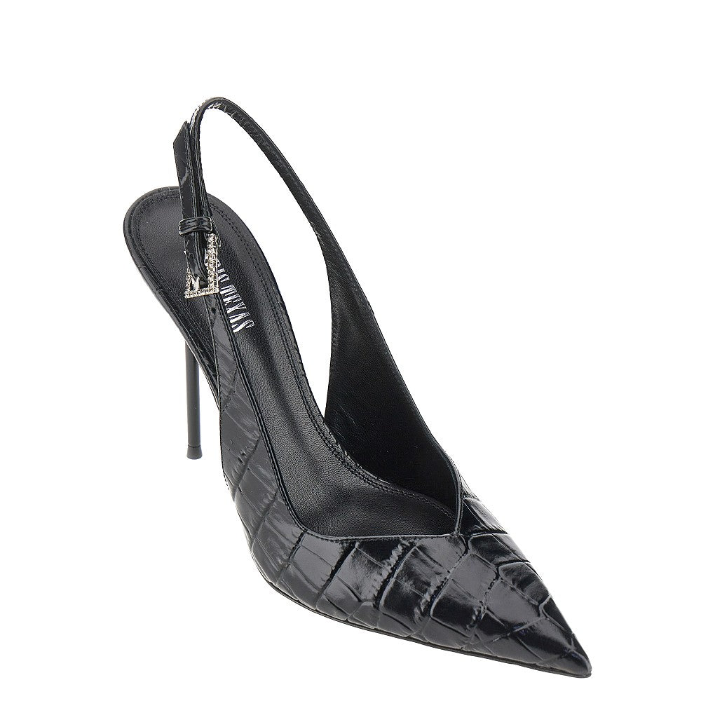 Paris Texas Women Croco-Embossed Leather 'Lidia' Slingback Pump PARIS TEXAS