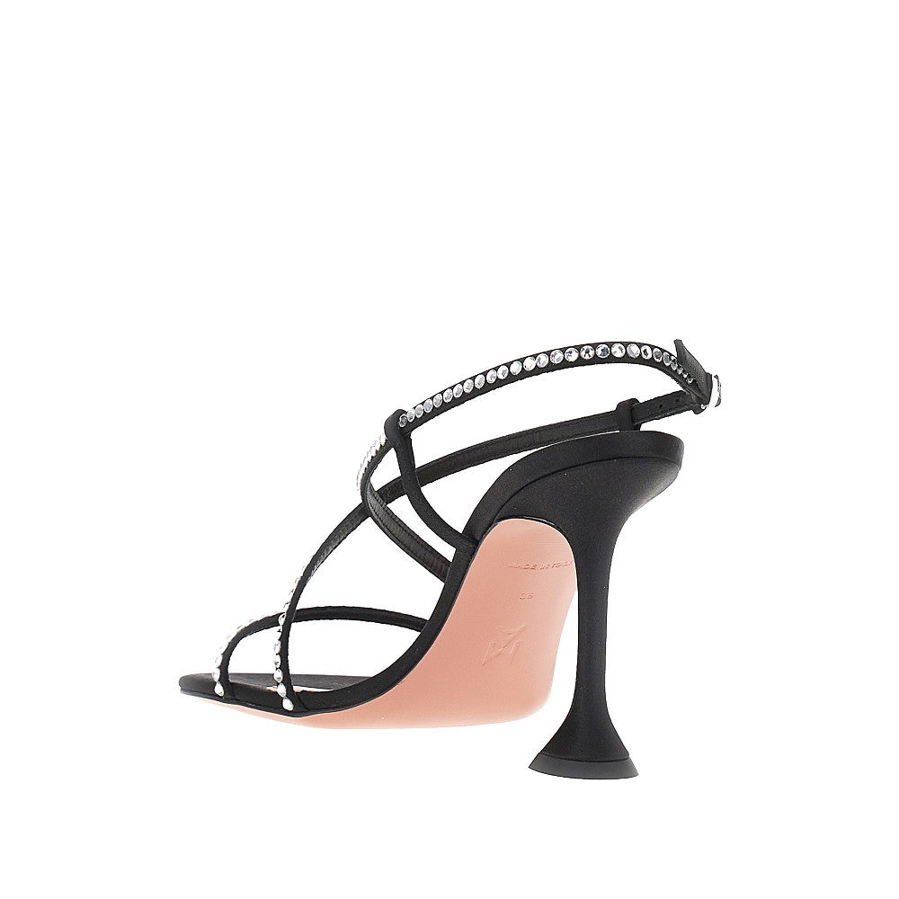 Amina Muaddi Women Satin 'Sally' Sandals With Crystals AMINA MUADDI