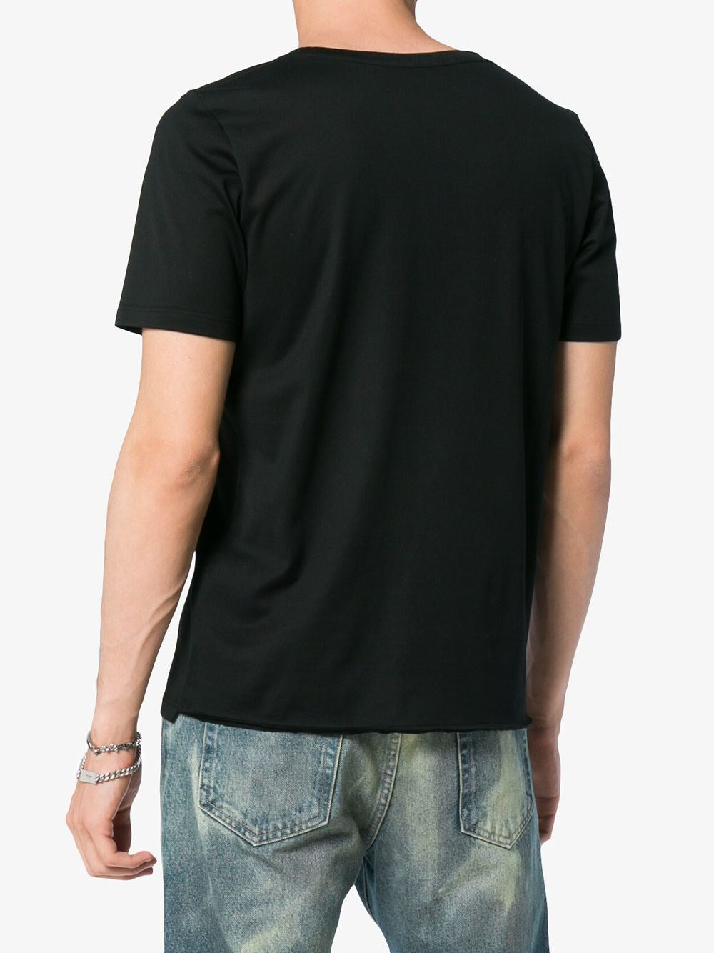 Saint Laurent Men Black Jersey T-Shirt SAINT LAURENT