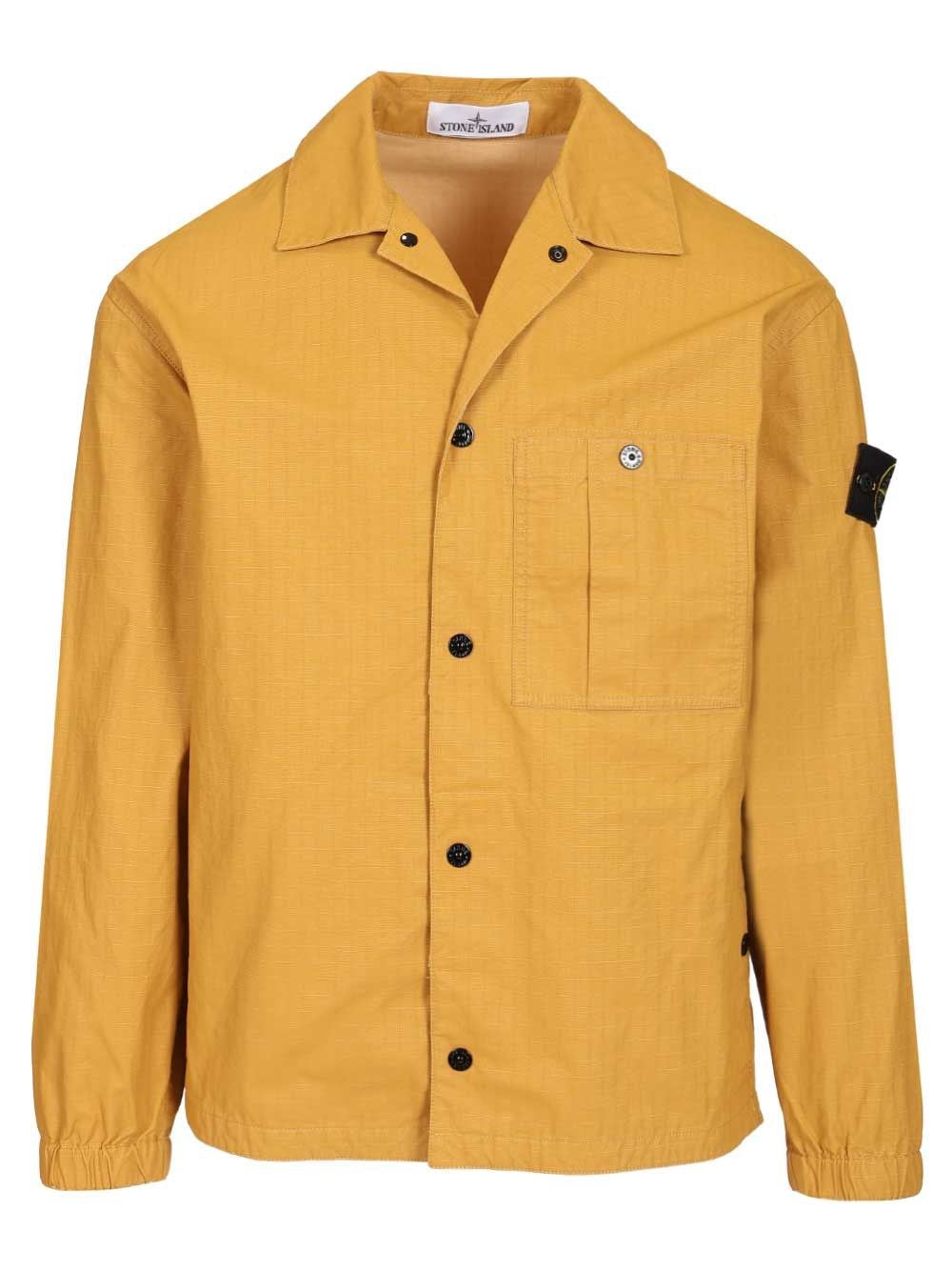 Stone Island Men Overshirt In Resin-Treated Cotton Ripstop STONE ISLAND