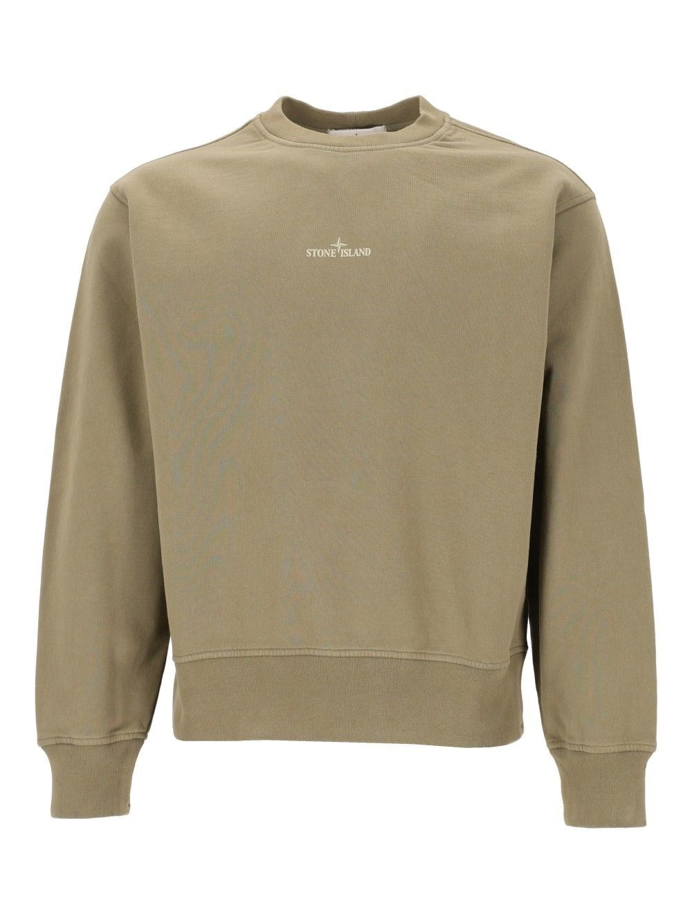 Stone Island Men Organic Cotton Fleece Crewneck Sweatshirt STONE ISLAND