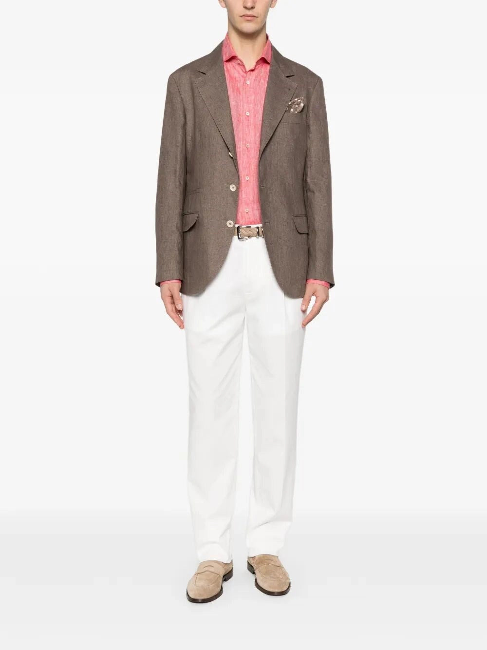 Brunello Cucinelli Men Linen Shirt BRUNELLO CUCINELLI