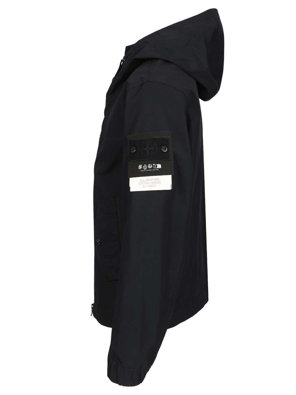 Stone Island Men Hooded Jacket In Stretch Organic Cotton Twill STONE ISLAND