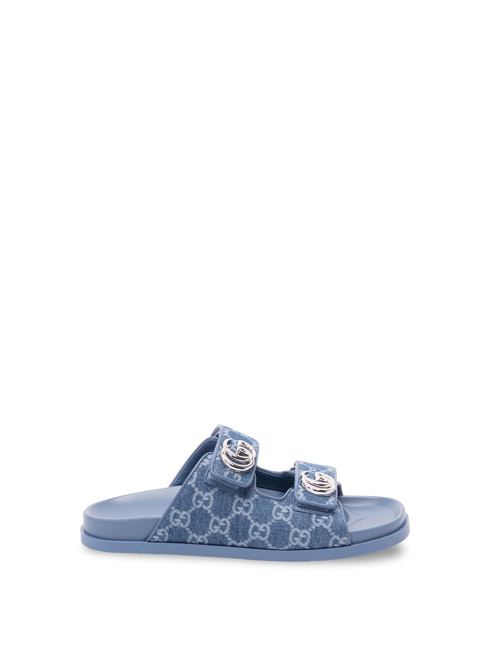 Gucci Women `Marmont` Denim Slides With `Gg` GUCCI
