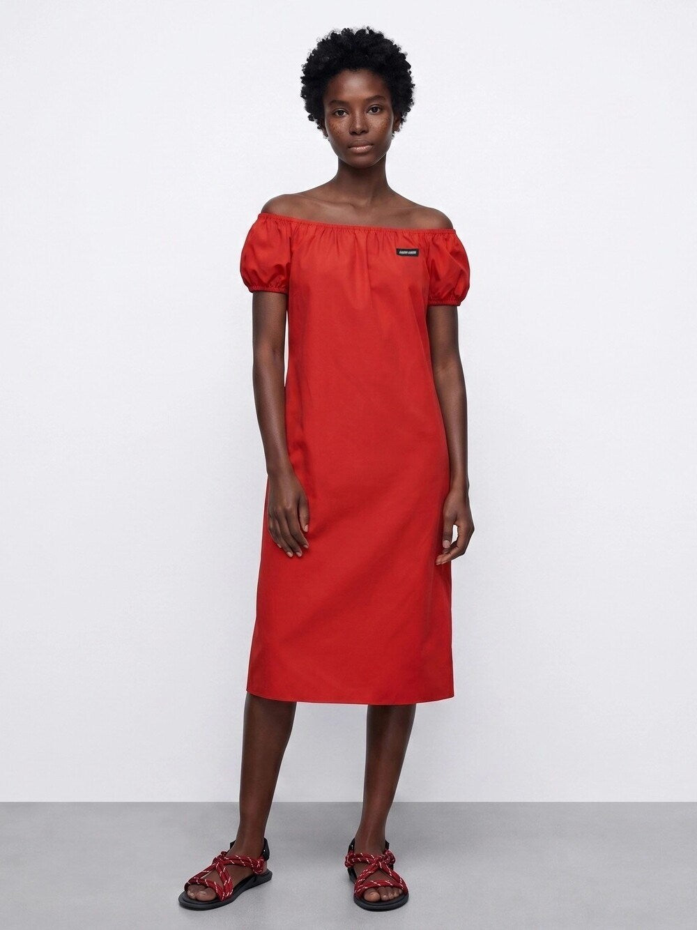 Miu Miu Women Cotton Midi Dress MIU MIU