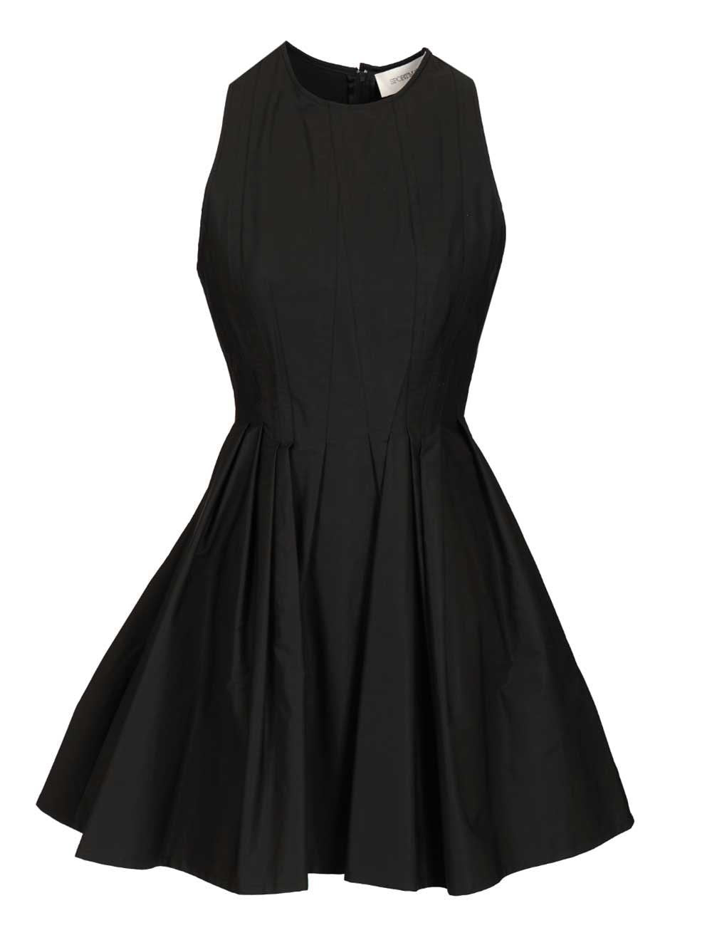 Sportmax Women Ara Sleeveless Washed Cotton Mini Dress SPORTMAX