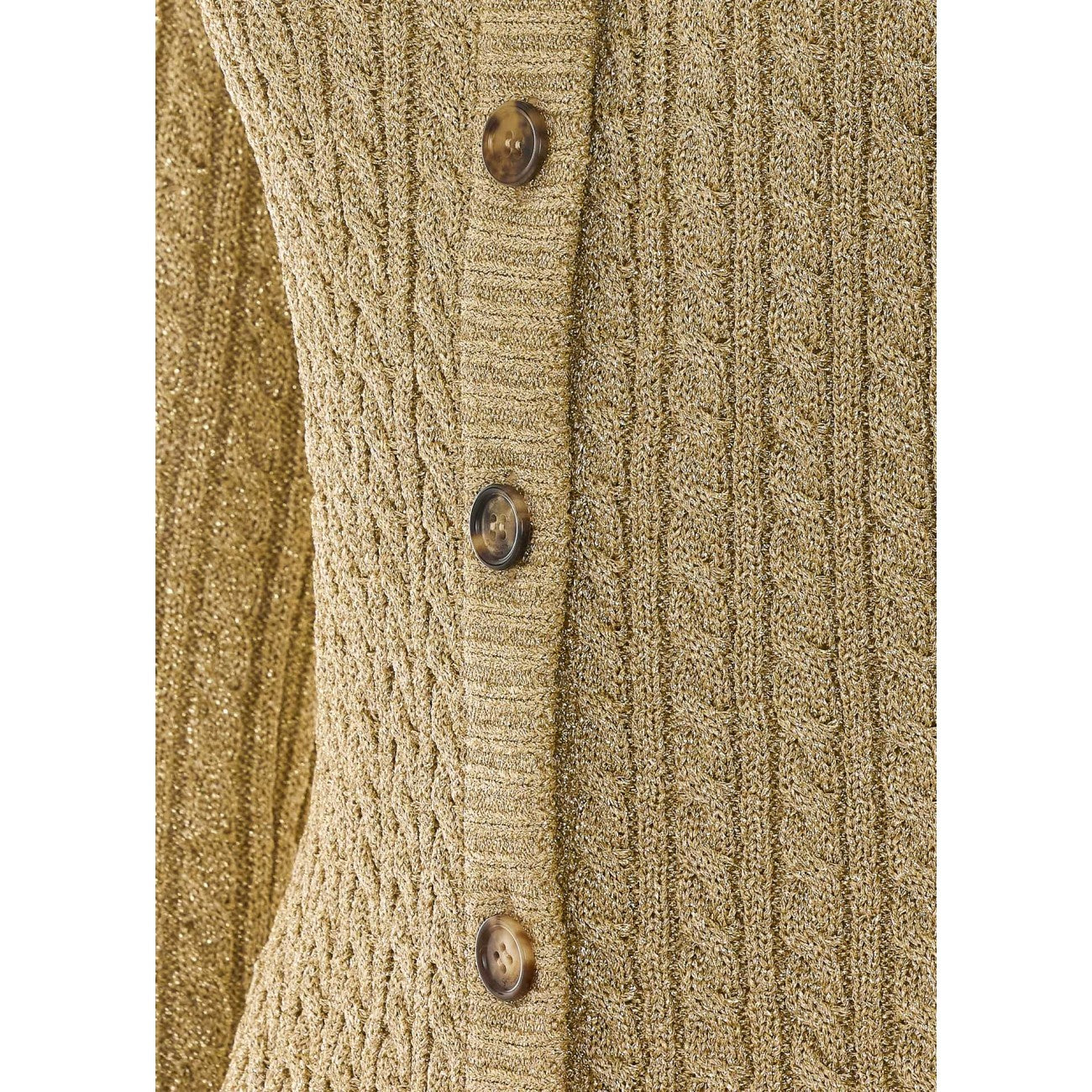 Saint Laurent Women Cable-Knit In Lurex And Shearling Cardigan SAINT LAURENT