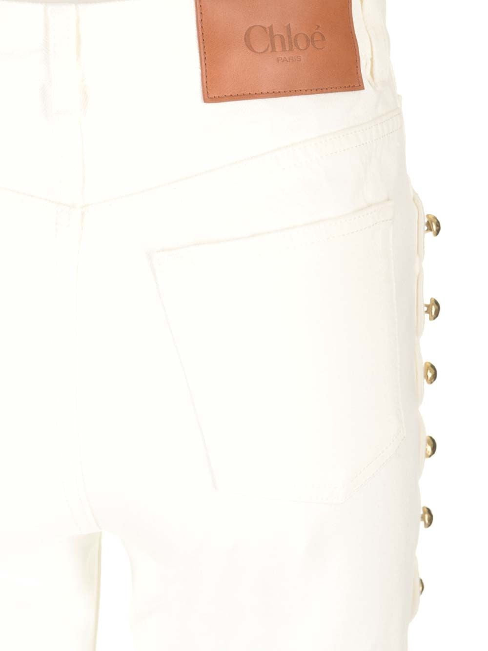 Chloe' Women Cropped Jeans With Embellished Profile CHLOE
