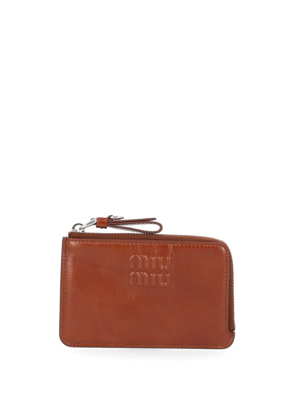 Miu Miu Women Zipped Leather Card Holder MIU MIU