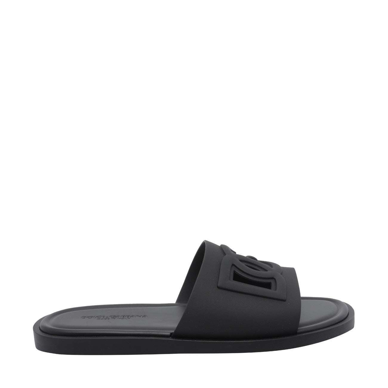 Dolce&Gabbana Men Calfskin Sliders With Dg Logo DOLCE & GABBANA