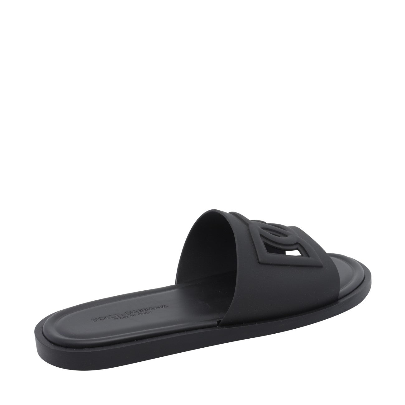 Dolce&Gabbana Men Calfskin Sliders With Dg Logo DOLCE & GABBANA
