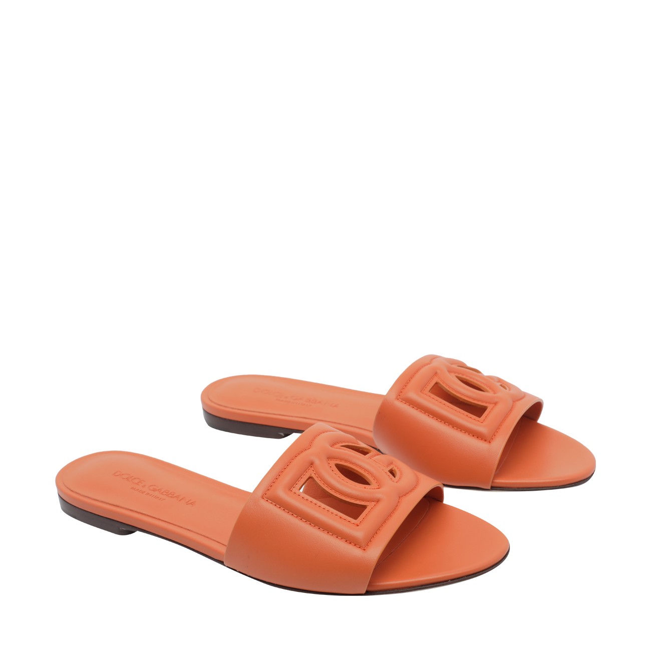 Dolce&Gabbana Women Calfskin Sliders With Dg Logo DOLCE & GABBANA