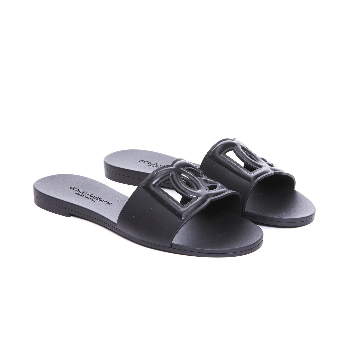 Dolce&Gabbana Women Calfskin Sliders With Dg Logo DOLCE & GABBANA