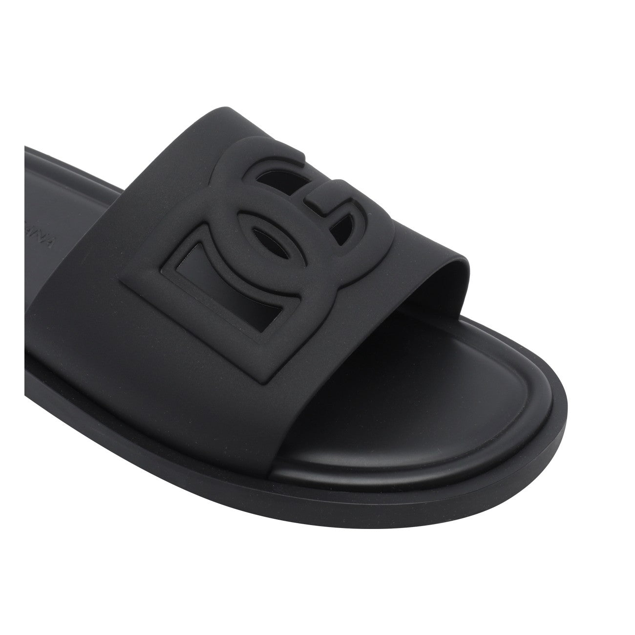 Dolce&Gabbana Men Calfskin Sliders With Dg Logo DOLCE & GABBANA
