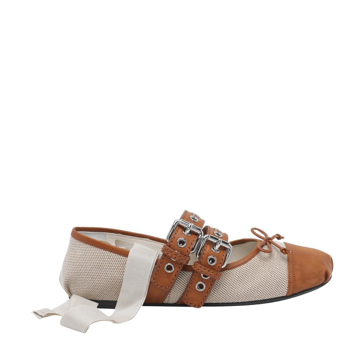 Miu Miu Women Canvas And Leather Ballets MIU MIU