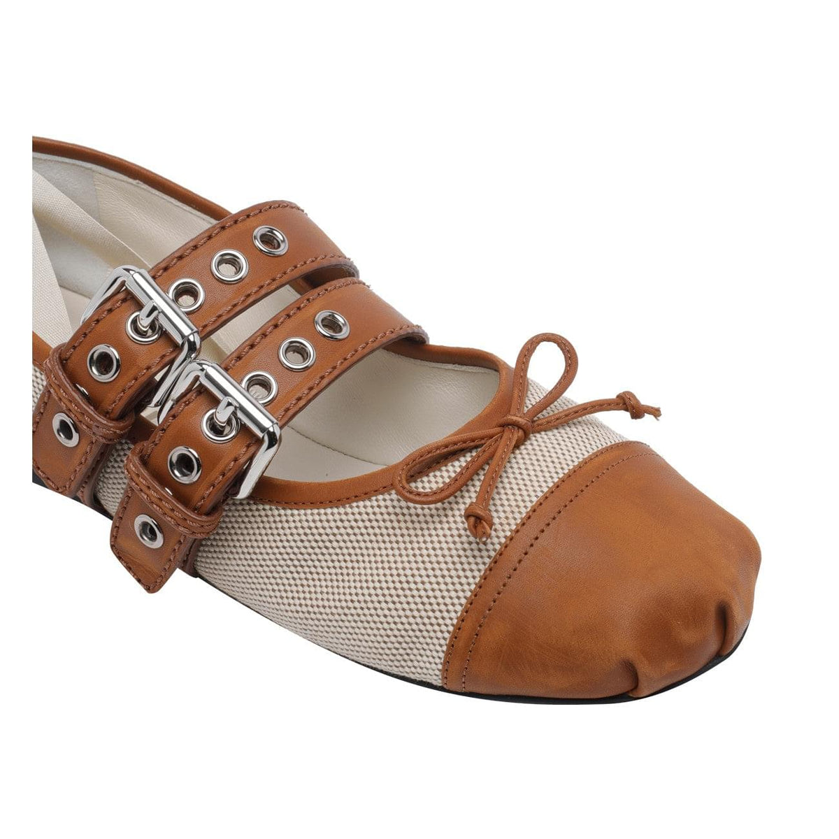 Miu Miu Women Canvas And Leather Ballets MIU MIU