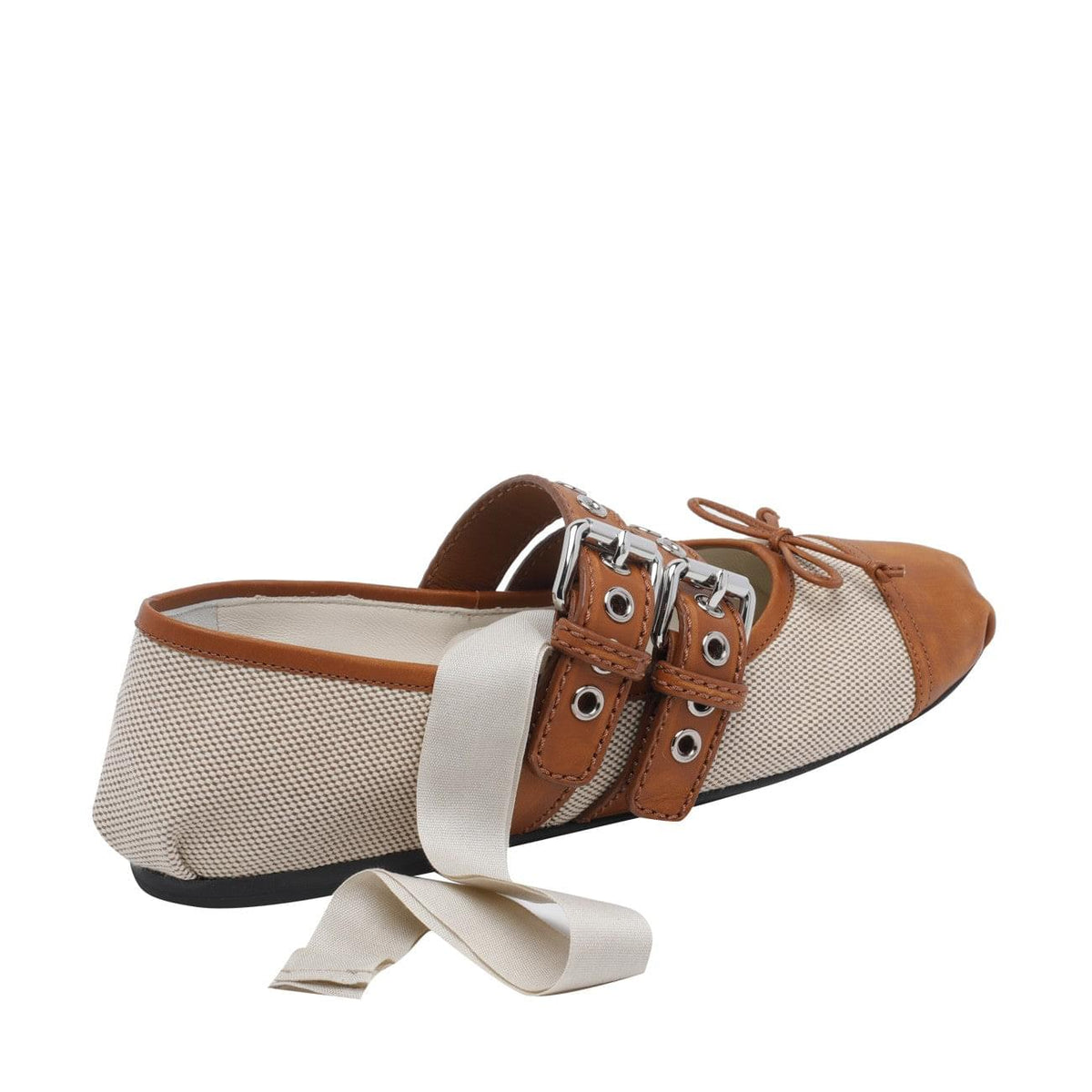 Miu Miu Women Canvas And Leather Ballets MIU MIU