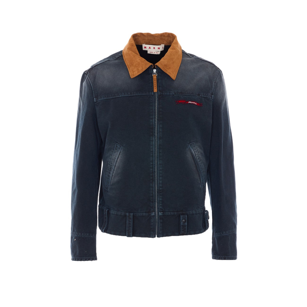 Marni Men Canvas Jacket With Contrasting Collar And Marni Logo MARNI