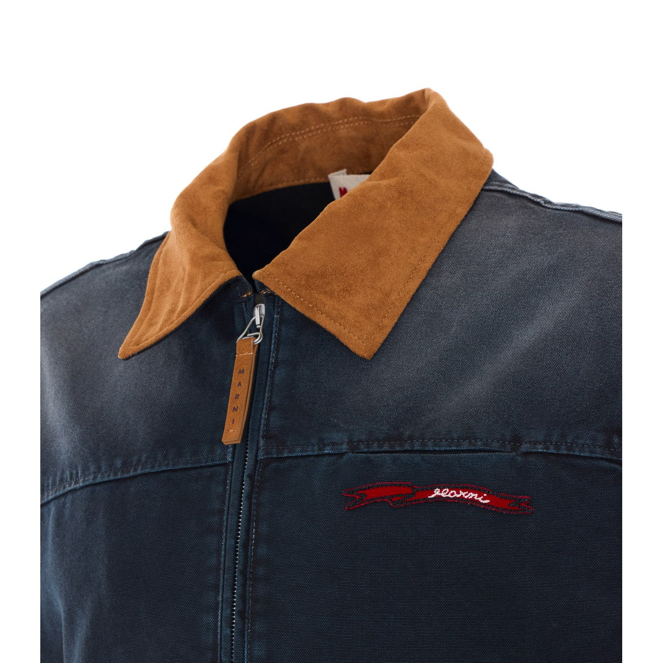 Marni Men Canvas Jacket With Contrasting Collar And Marni Logo MARNI