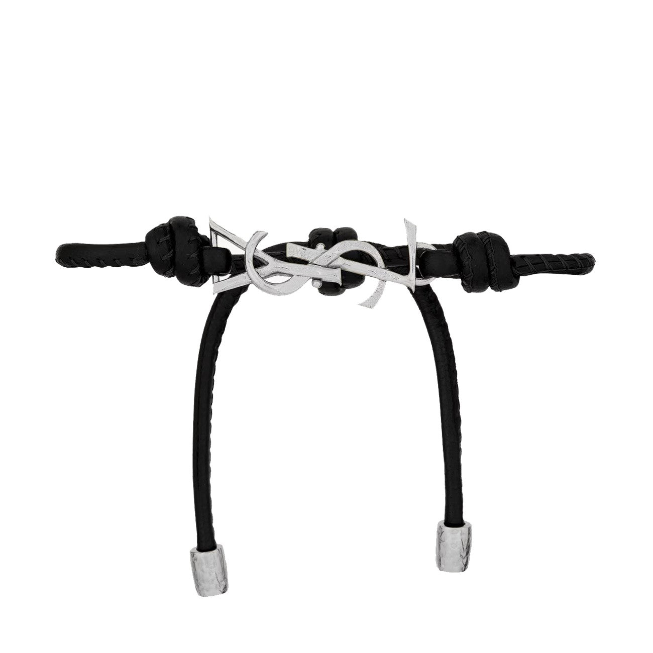 Saint Laurent Men Cassandre Cord Leather Bracelet SAINT LAURENT