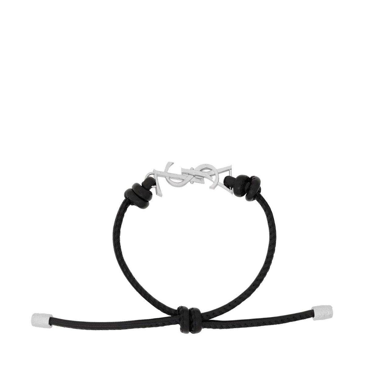 Saint Laurent Men Cassandre Cord Leather Bracelet SAINT LAURENT