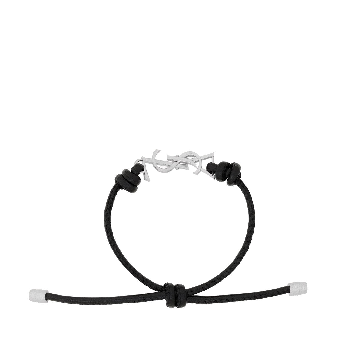 Saint Laurent Men Cassandre Cord Leather Bracelet SAINT LAURENT