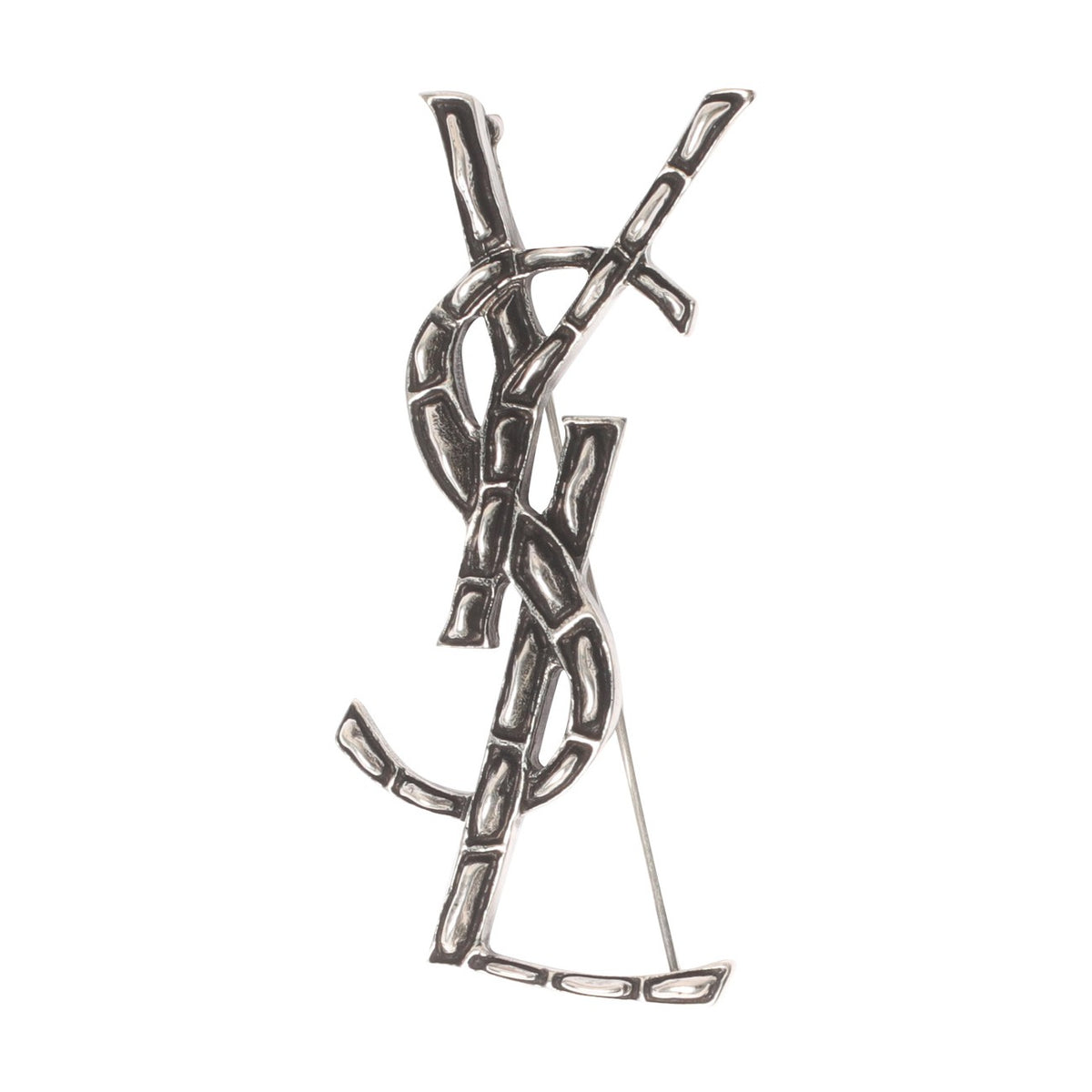 Saint Laurent Women Cassandre Crocodile Brooch SAINT LAURENT