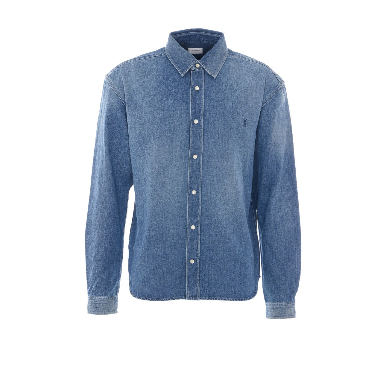 Saint Laurent Men Cassandre Denim Shirt SAINT LAURENT