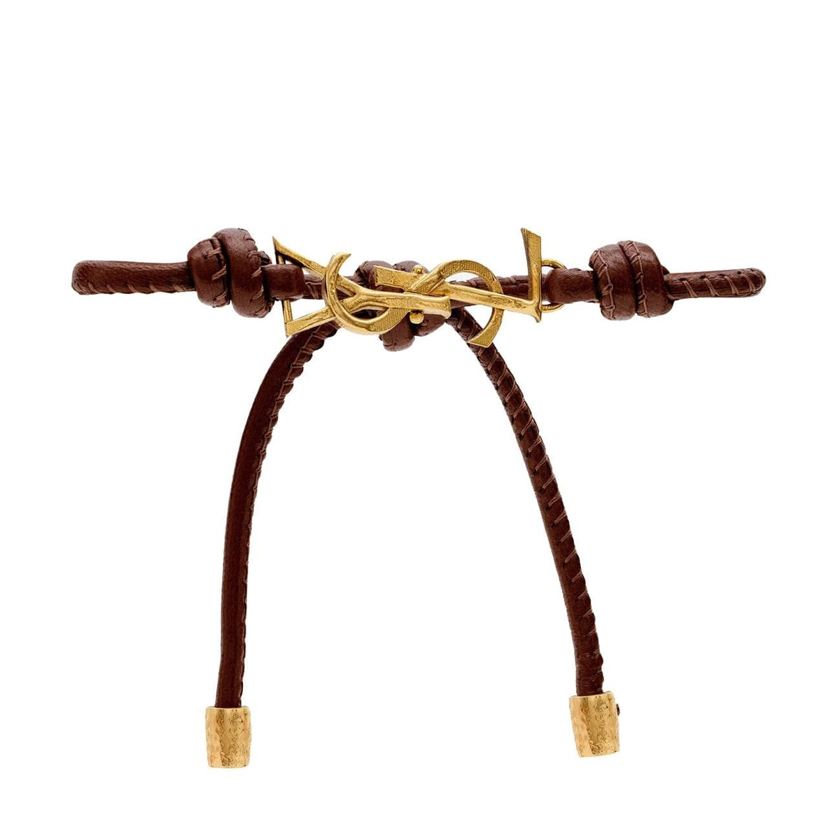 Saint Laurent Men Cassandre Leather Bracelet SAINT LAURENT
