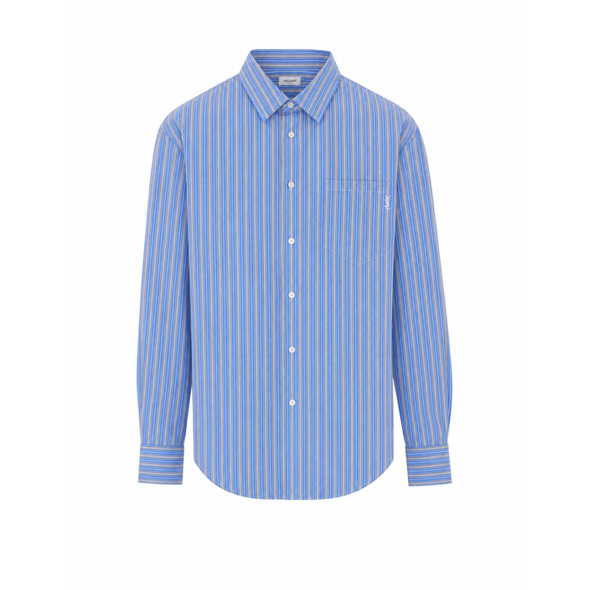 Saint Laurent Men Cassandre Striped Cotton Poplin Shirt SAINT LAURENT