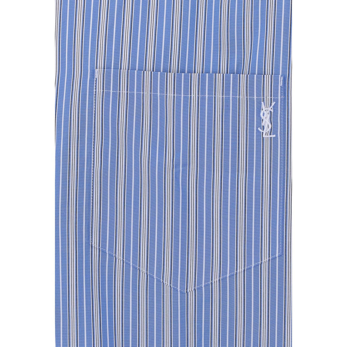 Saint Laurent Men Cassandre Striped Cotton Poplin Shirt SAINT LAURENT