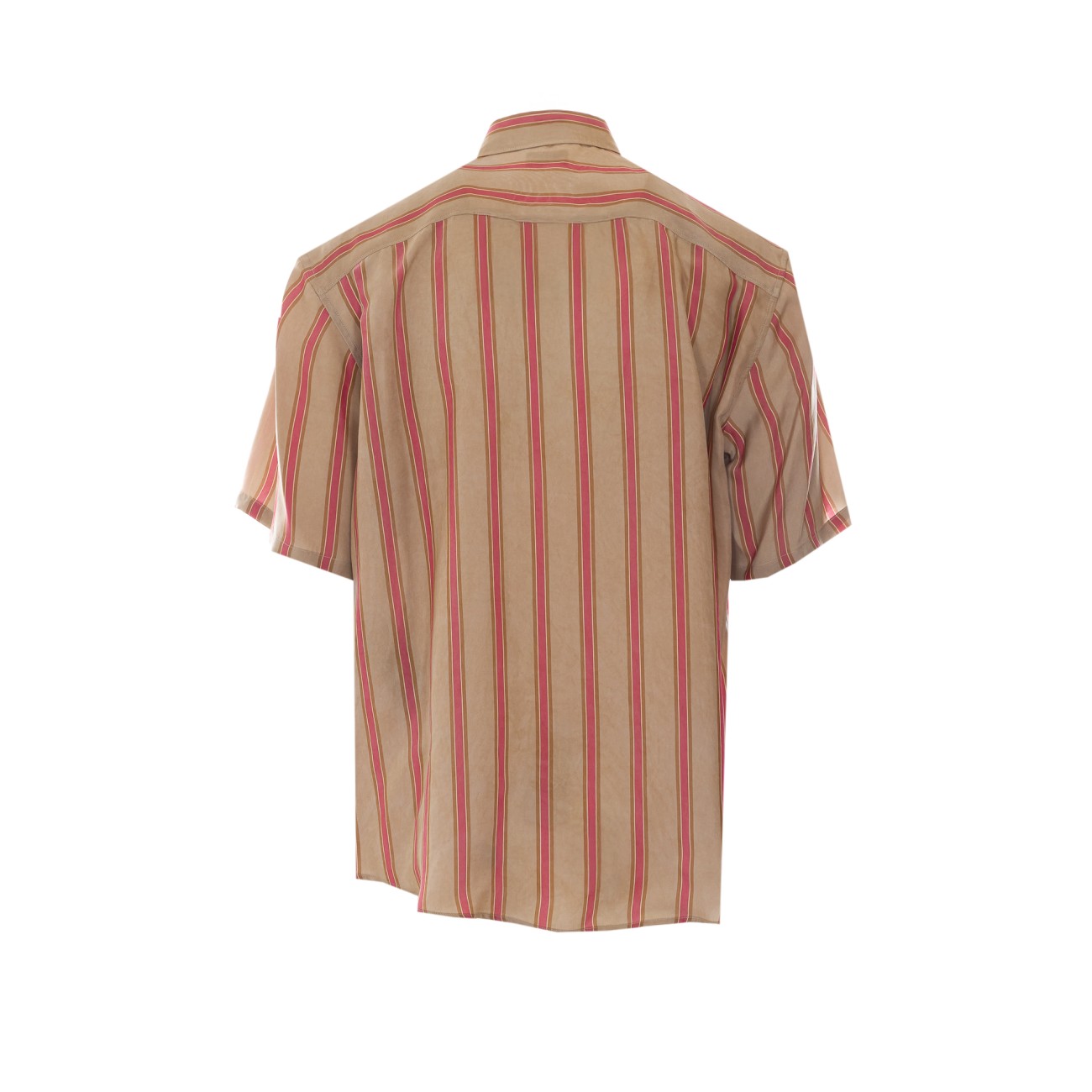 Saint Laurent Men Cassandre Striped Short Sleeves Shirt SAINT LAURENT