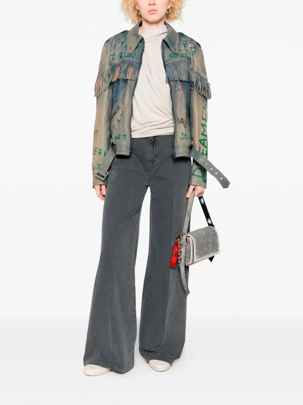 Golden Goose Women `Journey` Full Zip Jacket `Olimpia` Lettering GOLDEN GOOSE