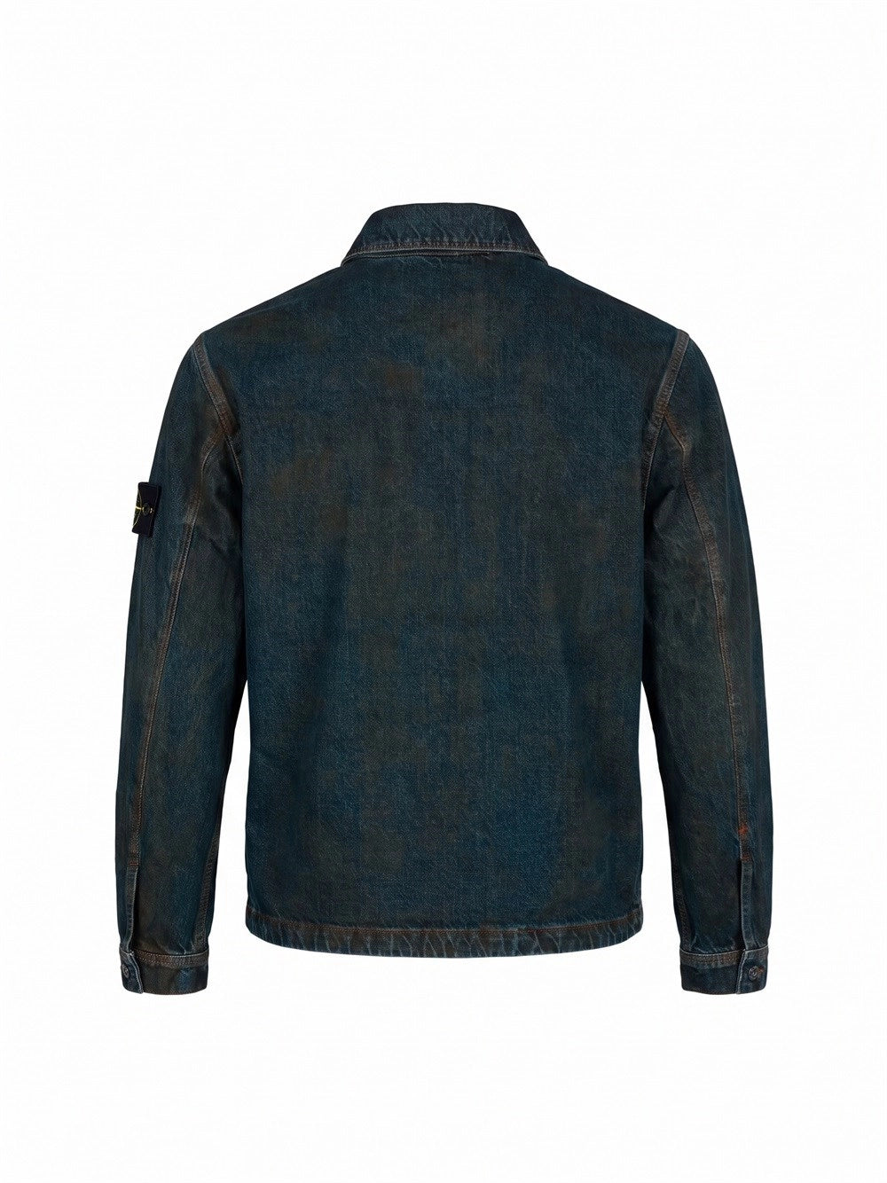 Stone Island Men `Laser Pigment Indigo Denim` Biker Jacket STONE ISLAND