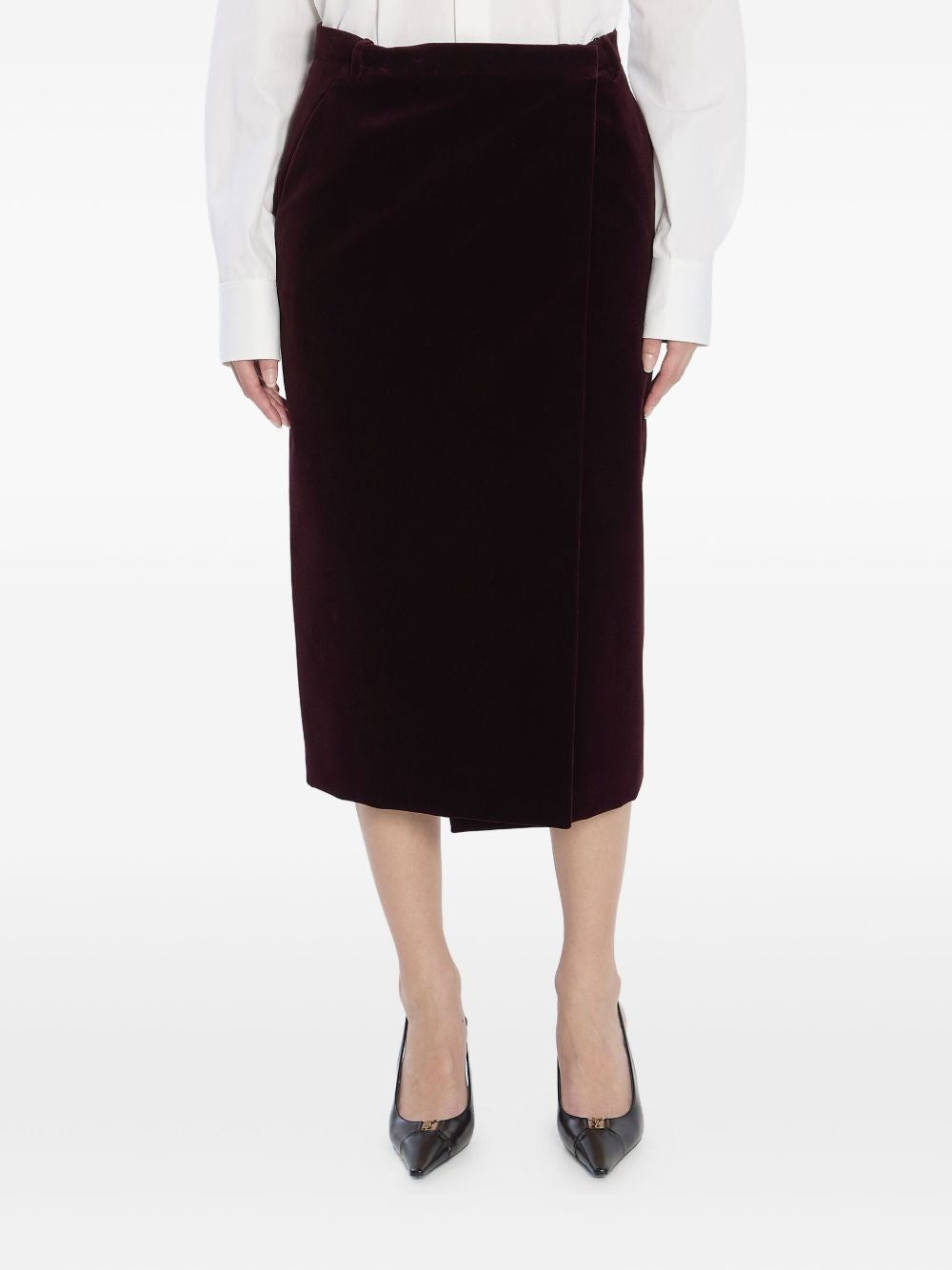 Saint Laurent Women Wrap Midi Skirt SAINT LAURENT