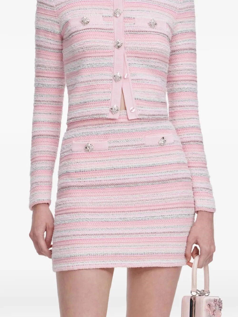 Self-Portrait Women Textured Knit Mini Skirt SELF-PORTRAIT