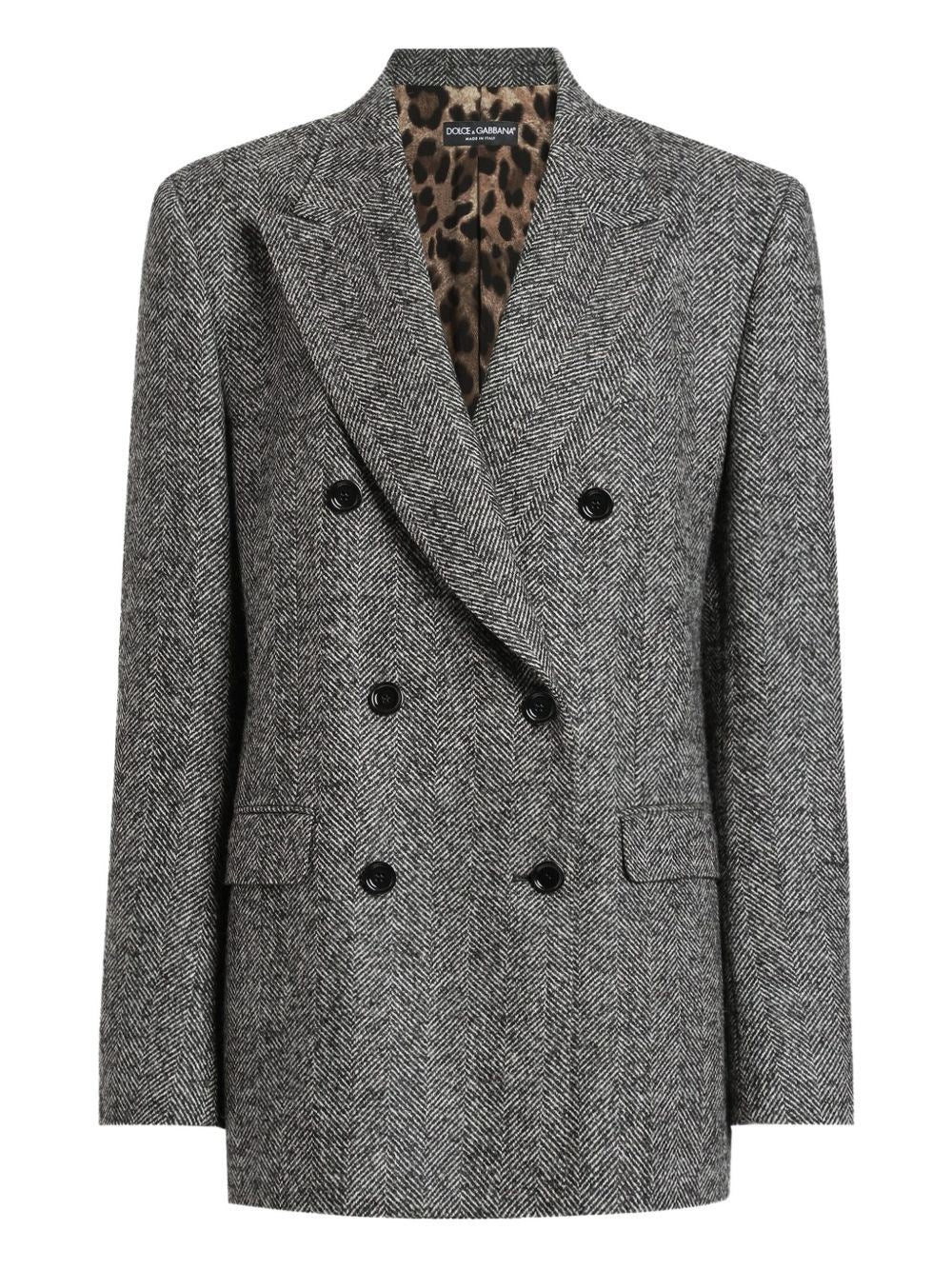 Dolce & Gabbana Women Double-Breasted Chevron Jacket DOLCE & GABBANA