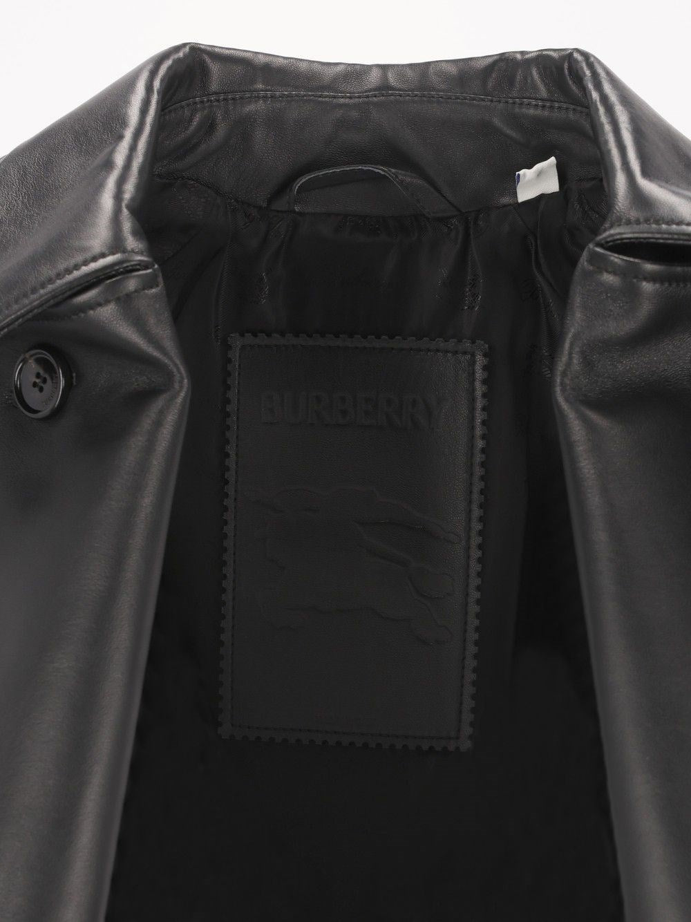 Burberry Women Mayfair Cropped Leather Trench Jacket BURBERRY
