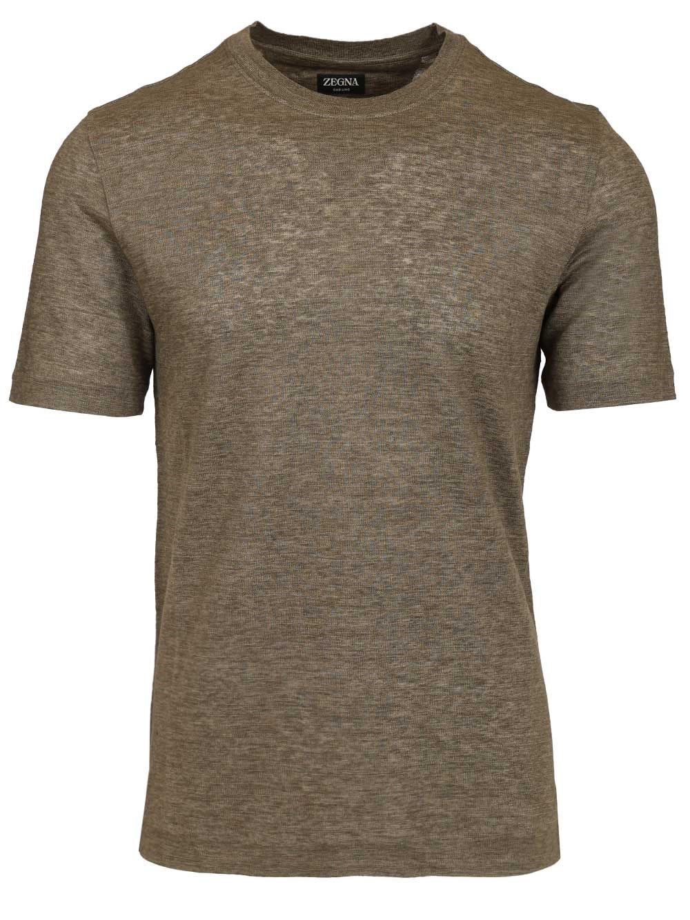 Zegna Men Linen T-Shirt. ZEGNA